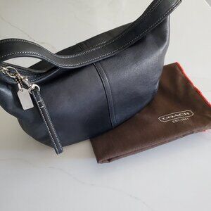 Original Vintage Coach Ergo Black Leather Hobo Shoulder Bag 9219